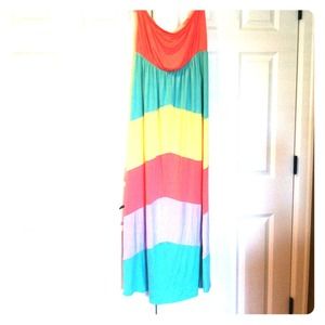 Summer strapless maxi