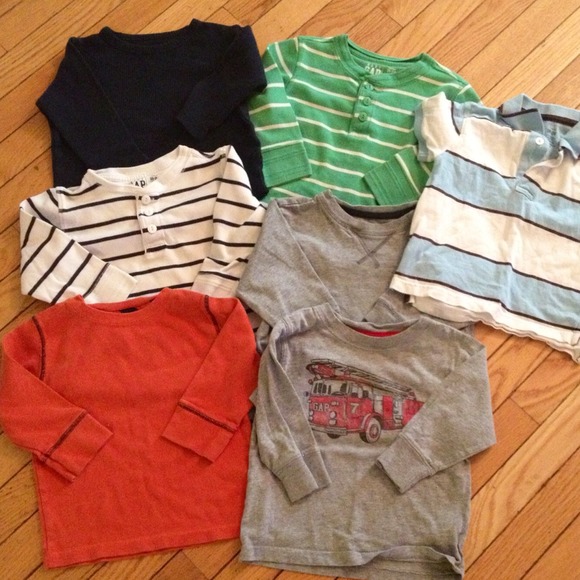 GAP shirt bundle; 6 LS T's and one SS collared T.