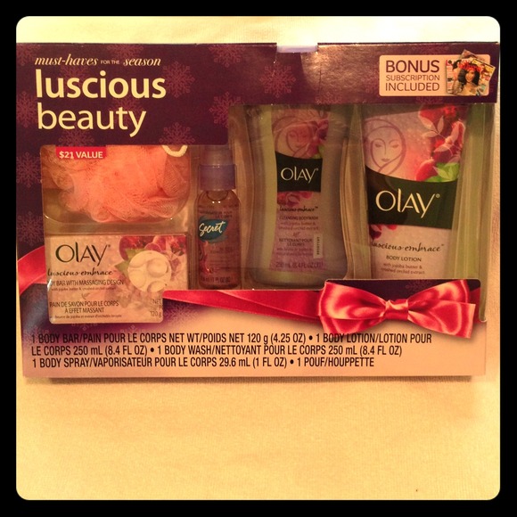 Olay Luscious Beauty supply's gift set!