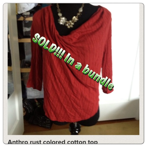 Anthro rust colored cotton top