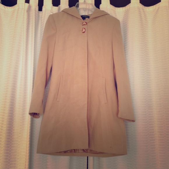 Hooded wool peacoat