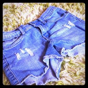 Red Rivet high wasted shorts for Girls