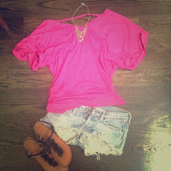 Hot pink T-shirt