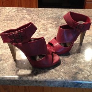 Michael Antonio burgundy heels