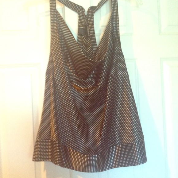 Black/white polka dot tank