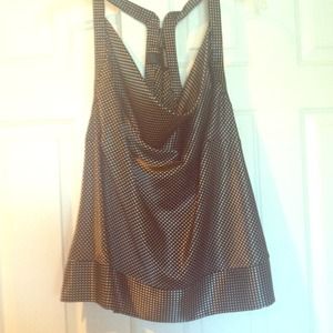 Black/white polka dot tank