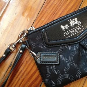 Coach black wristlet