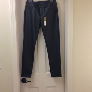 SOLD-Faux black leather pants.