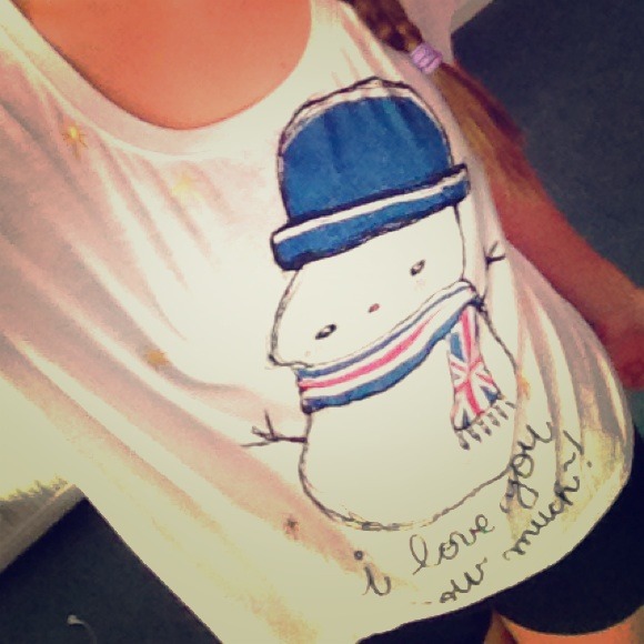 British snow man 'I love you snow much' shirt