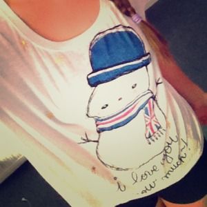 British snow man 'I love you snow much' shirt