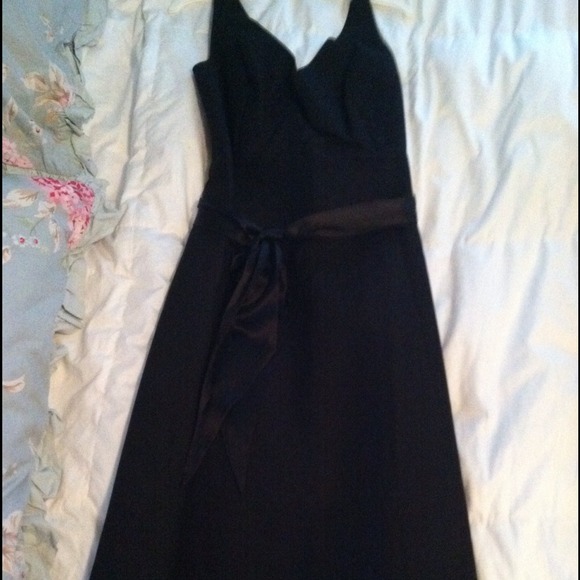 Black J Crew dress with sash