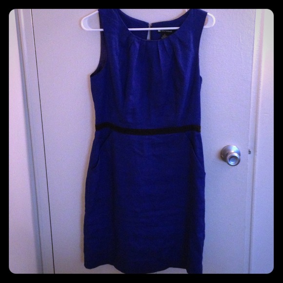 Blue Work Dress With Pockets