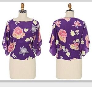 Anna Sui for Anthro Koloa silk blouse top