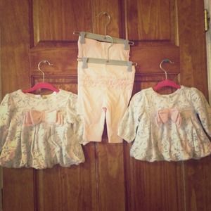 Bow print 2pc outfits