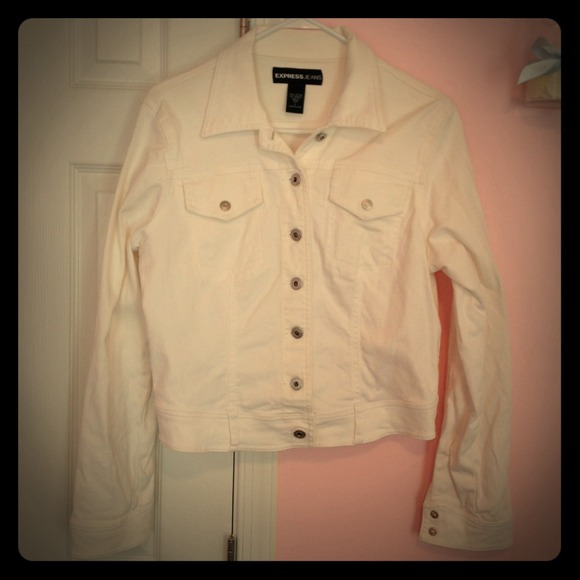 Express white denim jacket