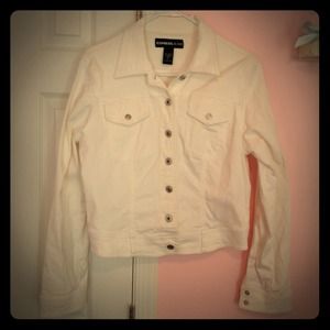 Express white denim jacket