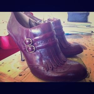 Plum Oxford Style Booties