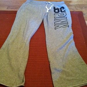 Gray vs pink sweatpants.