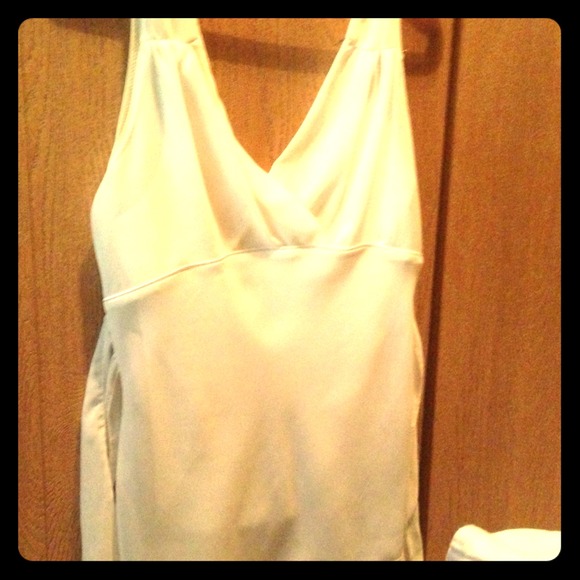 Cream top with tie around waist