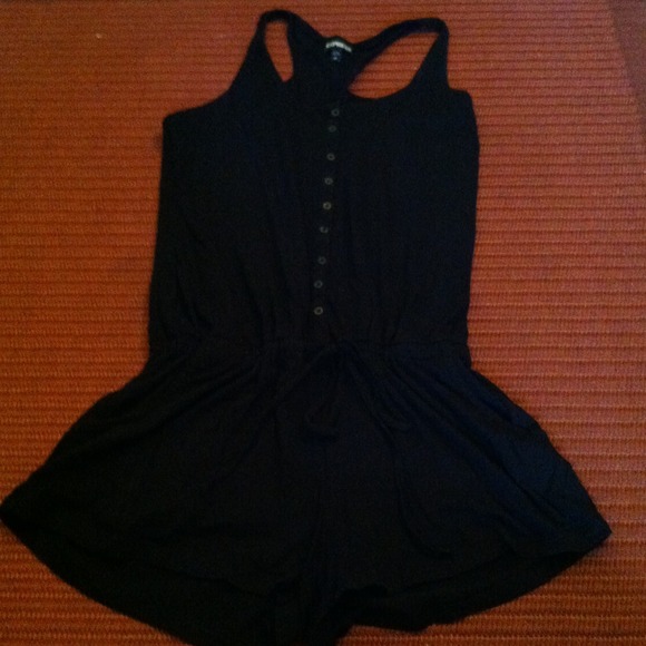Black romper from express and vs bottoms