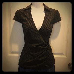 Black dress shirt with gray plaid