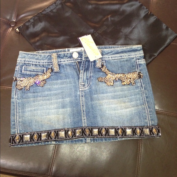Claudio Milano designer jean skirt - size 26 - Picture 1 of 4