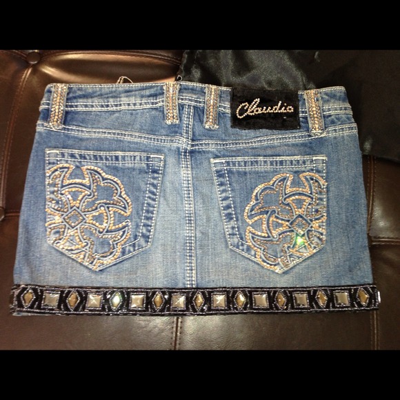 Claudio Milano designer jean skirt - size 26 - Picture 2 of 4