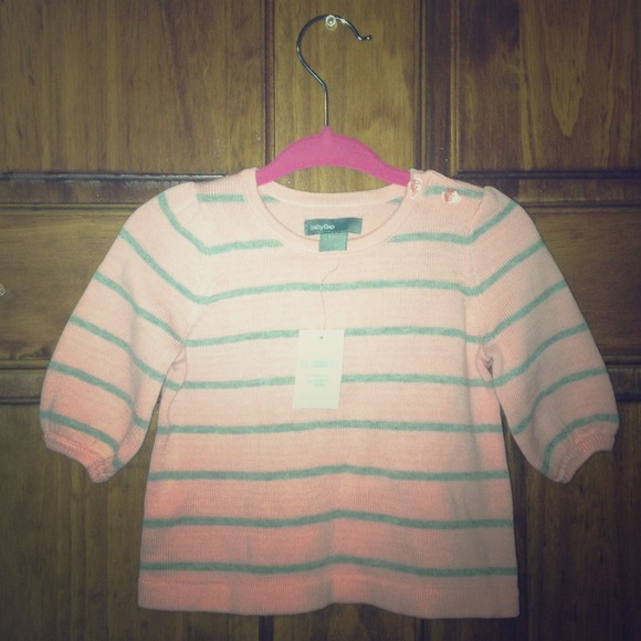 Baby gap striped sweater x bows and ruffles