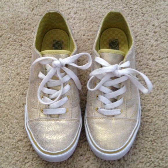 Gold glittery vans