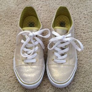 Gold glittery vans