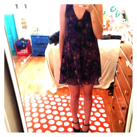 Black printed tunic dress