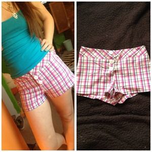 Pink Plaid Shorts