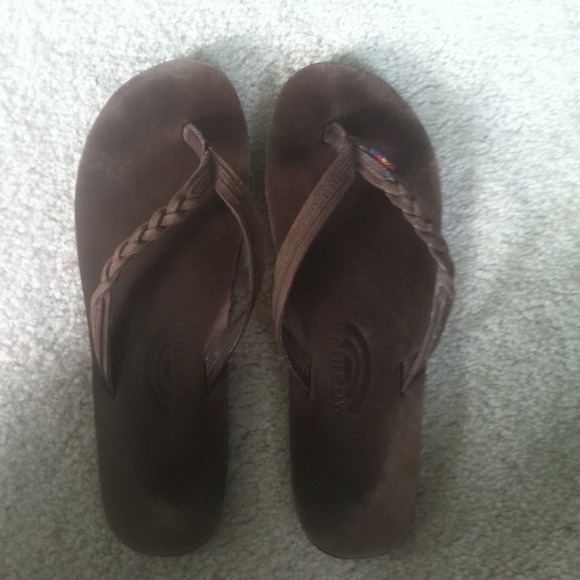 rainbow Shoes - Rainbow flip flops