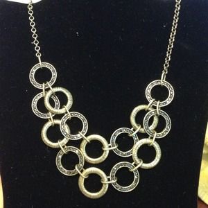 ❤Lia Sophia❤circle necklace with diamond accents