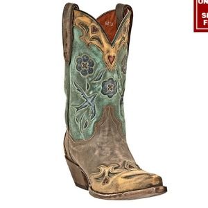 DAN POST BLUE BIRD WINGTIP COWGIRL BOOTS