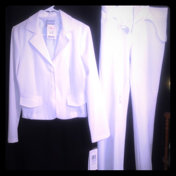 Two piece white suit.