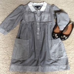 Adorable black and white gingham baby doll dress
