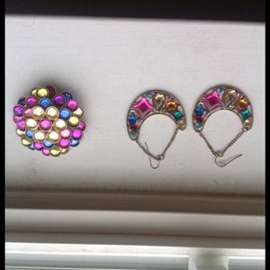 Earrings and pin