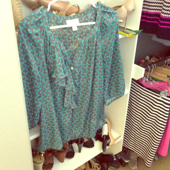 Bird print blouse
