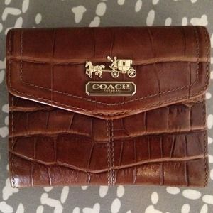 Alligator print leather Coach wallet