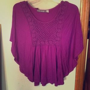Purple ny collections batwing top