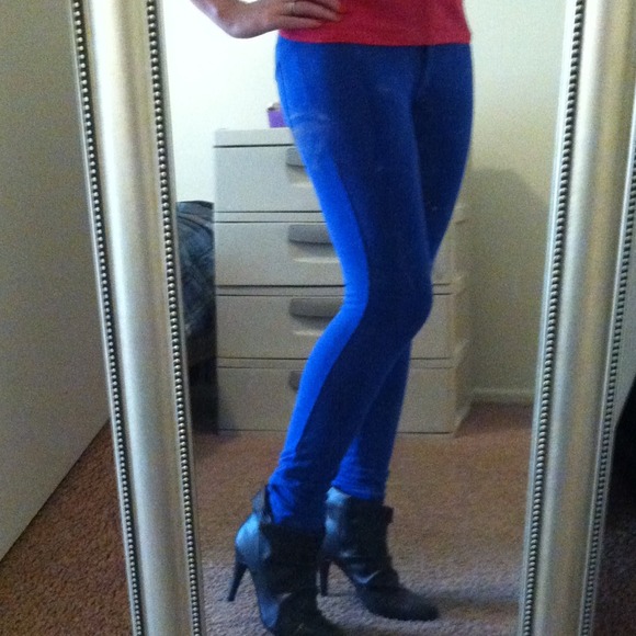 ♻️TRADED♻️ Electric Blue Stretch Leggings