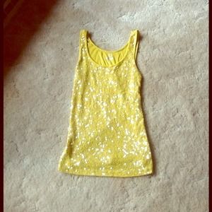 Yellow Sequin Tank Top