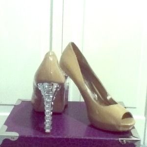 Worn once!! Nude jewel stilettos