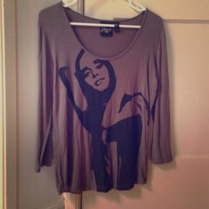 Olive green/ gray long sleeve tee