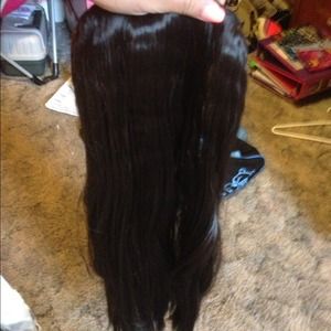 Dark brown 3/4 head clip in hair extension