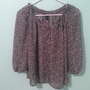 Navy and white blouse