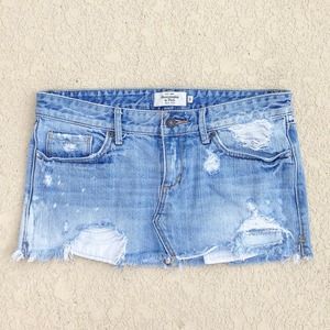 Abercrombie & Fitch Distressed Denim Skirt.
