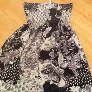 Casual maxi strapless dress