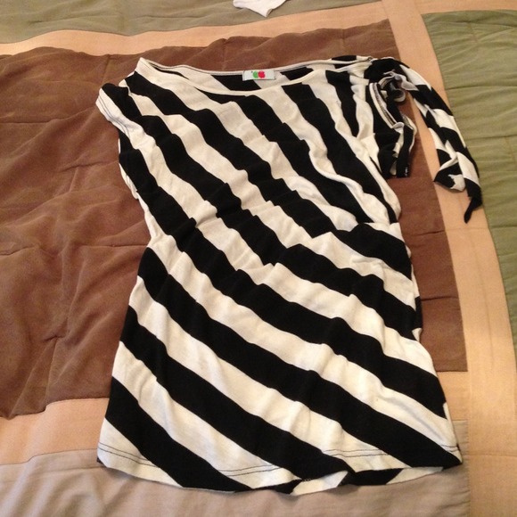Black and White striped top.